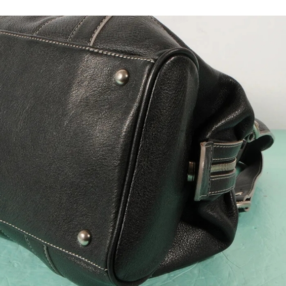 MCM BLACK LEATHER TOTE/HAND BAG-AUTHENTIC - Picture 9 of 11